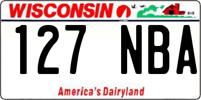 WI license plate 127NBA