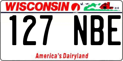 WI license plate 127NBE