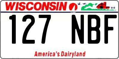 WI license plate 127NBF