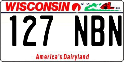 WI license plate 127NBN