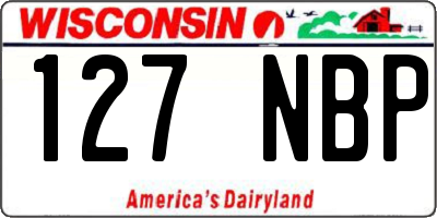 WI license plate 127NBP