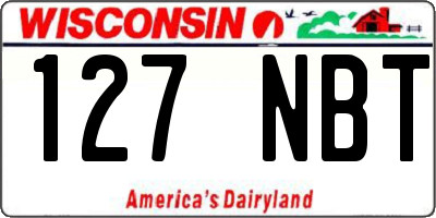 WI license plate 127NBT