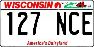 WI license plate 127NCE