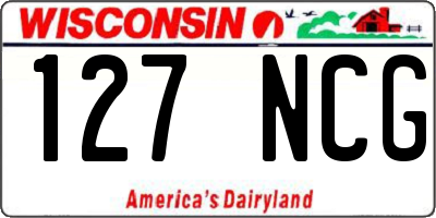 WI license plate 127NCG