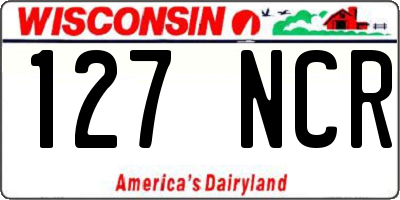 WI license plate 127NCR