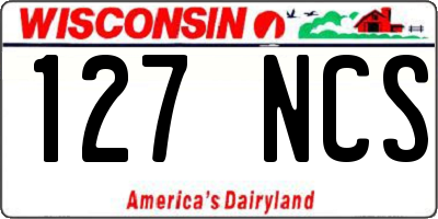 WI license plate 127NCS