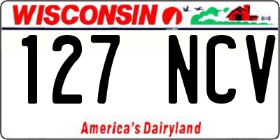 WI license plate 127NCV