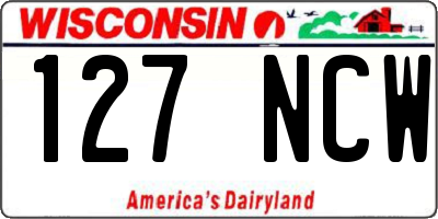 WI license plate 127NCW
