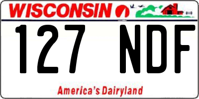 WI license plate 127NDF