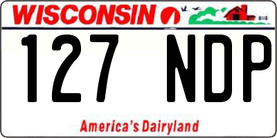 WI license plate 127NDP