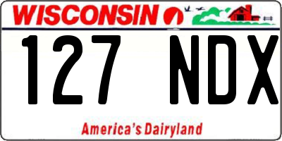 WI license plate 127NDX