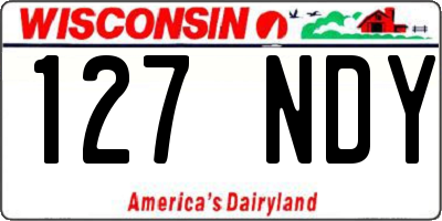 WI license plate 127NDY