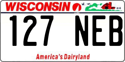 WI license plate 127NEB