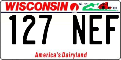 WI license plate 127NEF