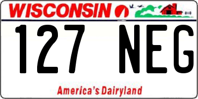 WI license plate 127NEG