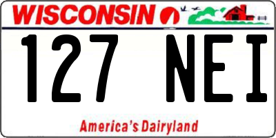 WI license plate 127NEI