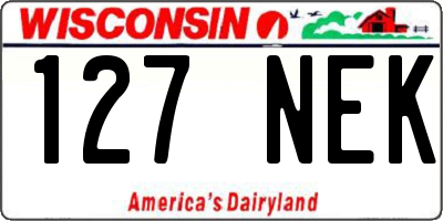 WI license plate 127NEK