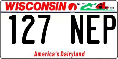 WI license plate 127NEP
