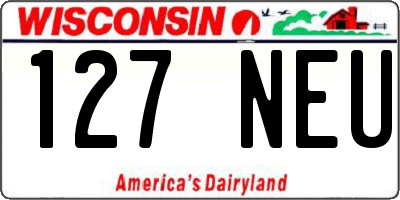 WI license plate 127NEU