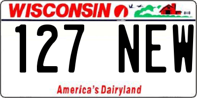 WI license plate 127NEW