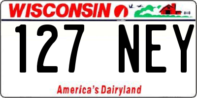 WI license plate 127NEY