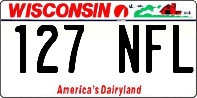 WI license plate 127NFL