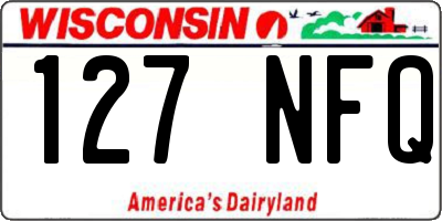 WI license plate 127NFQ
