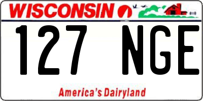 WI license plate 127NGE