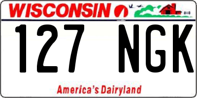 WI license plate 127NGK