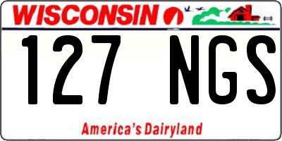WI license plate 127NGS