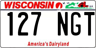WI license plate 127NGT
