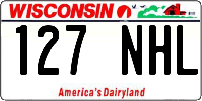WI license plate 127NHL