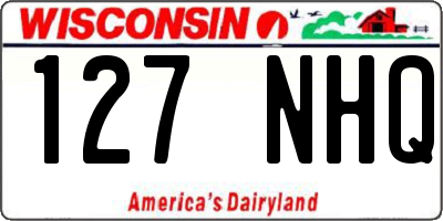 WI license plate 127NHQ