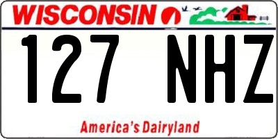 WI license plate 127NHZ
