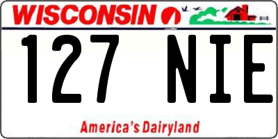 WI license plate 127NIE