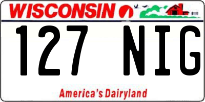 WI license plate 127NIG
