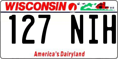 WI license plate 127NIH