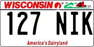 WI license plate 127NIK
