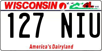 WI license plate 127NIU
