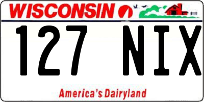 WI license plate 127NIX