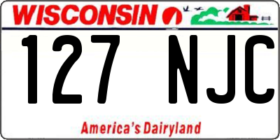 WI license plate 127NJC
