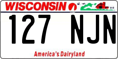 WI license plate 127NJN