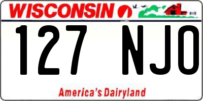 WI license plate 127NJO
