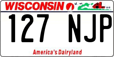 WI license plate 127NJP