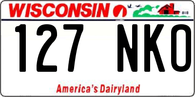 WI license plate 127NKO