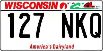 WI license plate 127NKQ