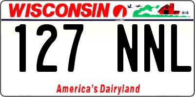 WI license plate 127NNL