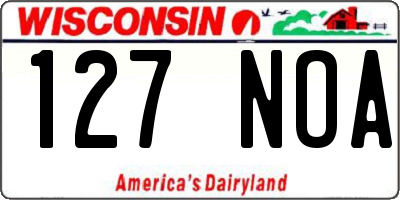 WI license plate 127NOA