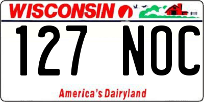 WI license plate 127NOC