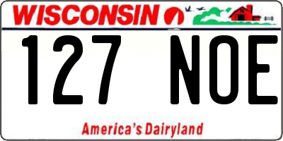WI license plate 127NOE